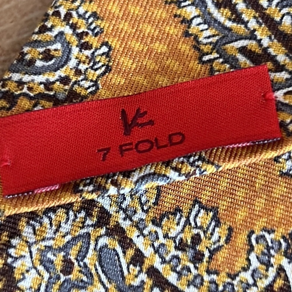 Isaia Napoli Italian 7 fold silk necktie new with tags gorgeous paisley print - Picture 4 of 6